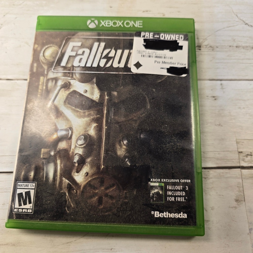 Fallout 4 Xbox One Bethesda Action RPG Post-Apocalyptic Open World Game Disc